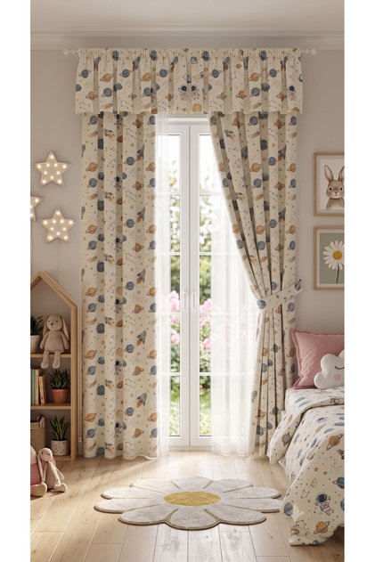 Baby & Kids Curtain Colored 2-Wing Cornice Short Background Curtain Modern