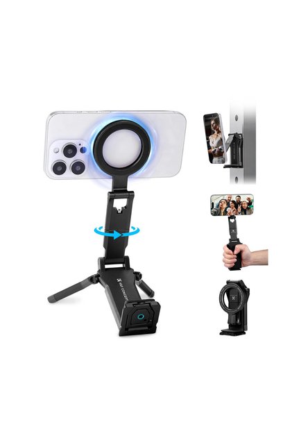 MagSafe Uyumlu Alüminyum Telefon Standı ve Tripod& Selfie Stick (Çok Fonksiyonlu 4'ü 1 Arada)