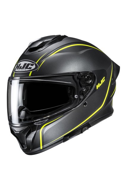 C71 Quez MC3HSF Kapalı Motosiklet Kaskı Siyah Neon Sarı