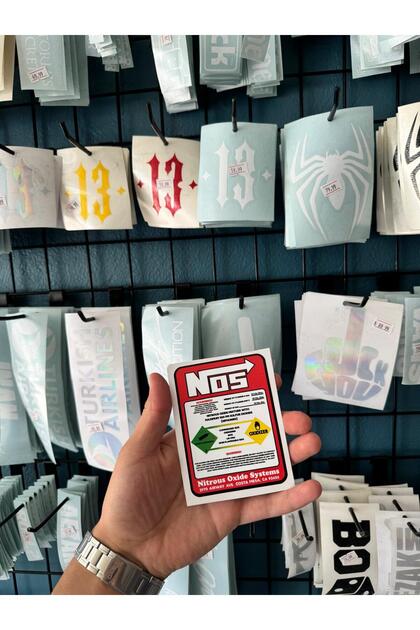 Nos Sticker Label (7.5 X10Cm) for Car-Helmet-Motor