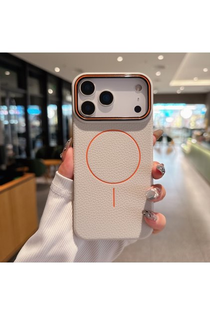 iPhone17 Pro Max QZ-PX-white Luxury Soft Matte Leather Magnetic Phone Case For Magsafe iPhone 17 Air