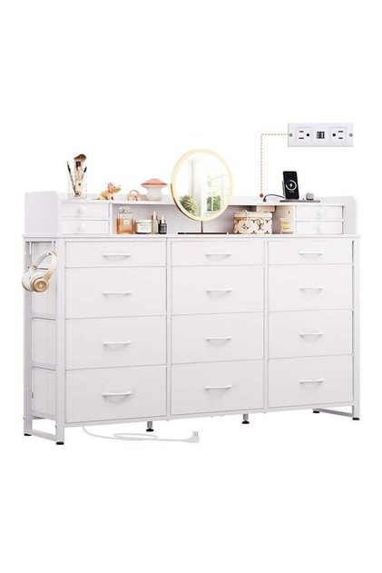Dressing Model with Electric 16 Drawers for inside Home Room Storage Cabinet 59.06" inches With White Color