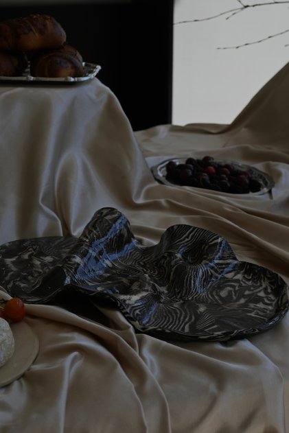 Stoneware Zebra Sunum Tabağı