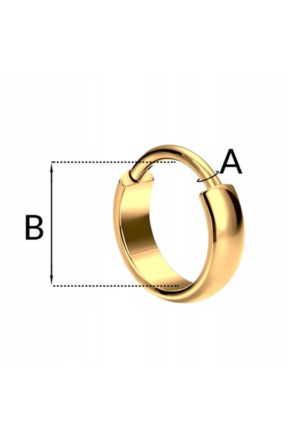 PIERCING Cercei din titan, aurii, tip „clicker”, pentru lob și helix, INEL 1,2/8