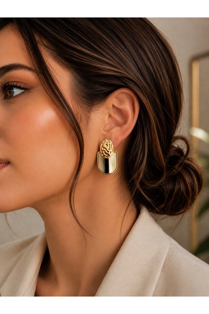 Aura gold women's earrings