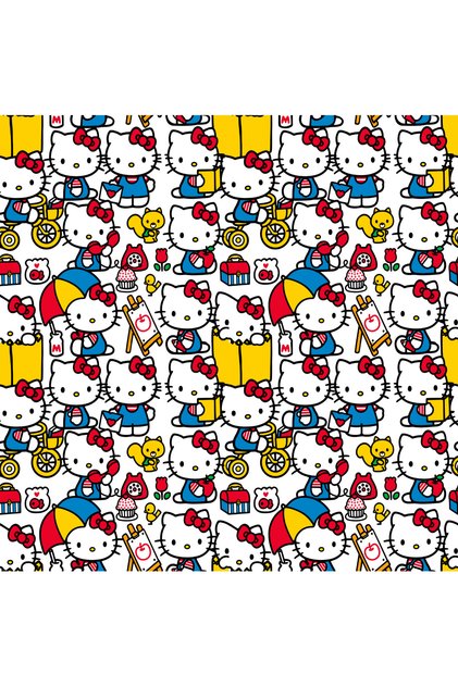 Hello Kitty Temalı Karakterli Dijital Baskılı Süprem Kumaş