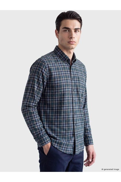 Regular Fit Plaid Men's Shirt (W6)