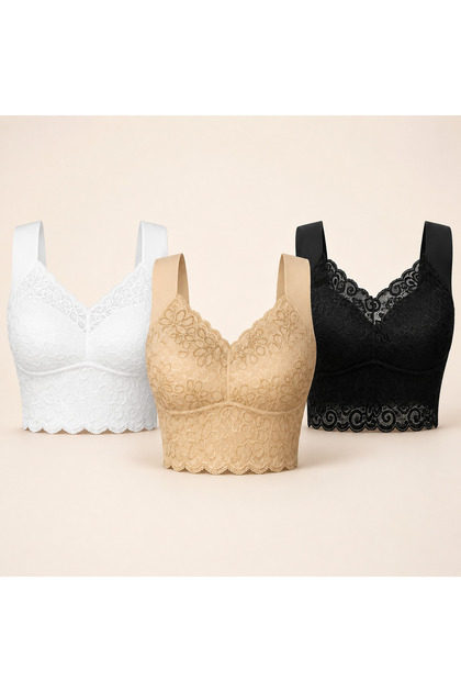 Comfortable Bra 3-Pack - Beige White Black