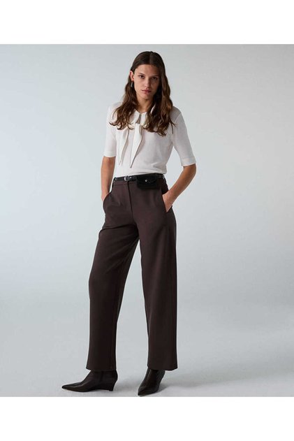 Kemerli barrel fit pantolon