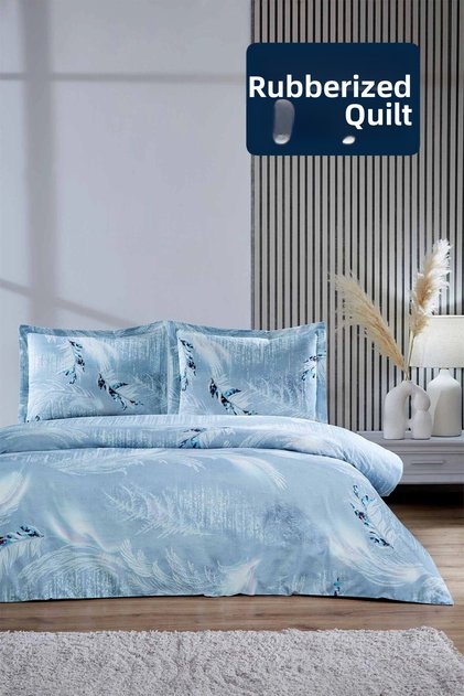 Silver Snow Elastic Single Duvet Cover Set 100% Cotton