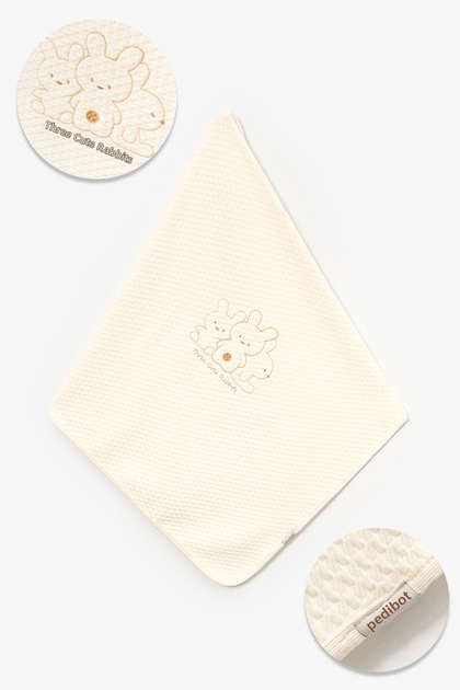 Cute Rabbits Patterned 80X90 Cm. Quilted Blanket