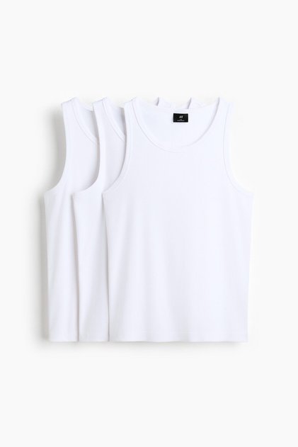 3'lü Ribanalı Kolsuz Üst Slim Fit