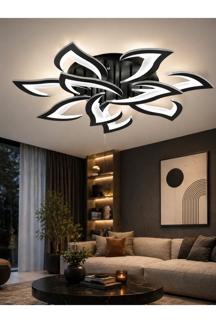 Rüzgar Plafonyer Lüks Modern 10'Lu 3 Renk Ledli Avize
