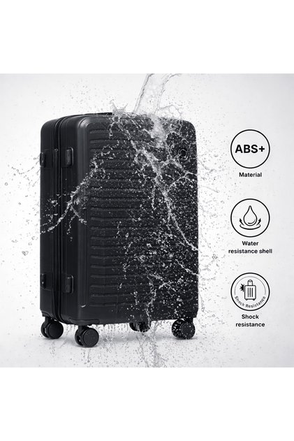 Troler de cabină WINGS COOT 20" negru cu încuietoare TSA și roți la 360°