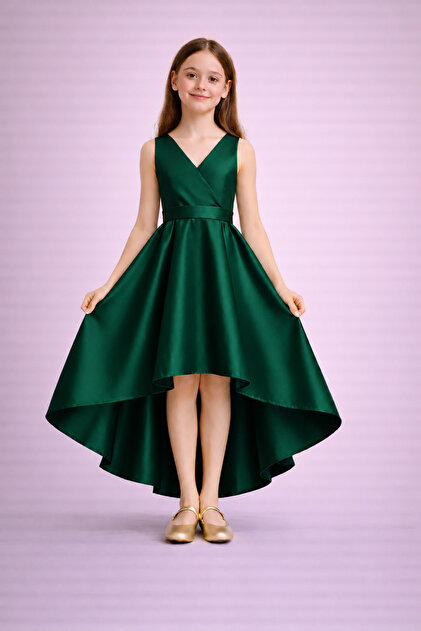 SUNEH Girl's Evening Dress  Double-Breasted Asymmetrical Cut, Graduation &  Wedding Dress- Trendyol