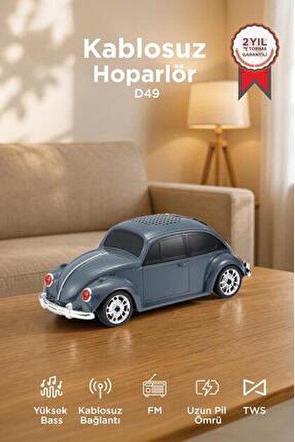 Torima Bluetooth Hoparlör Retro Araba Voswos USB TF FM Speaker D49