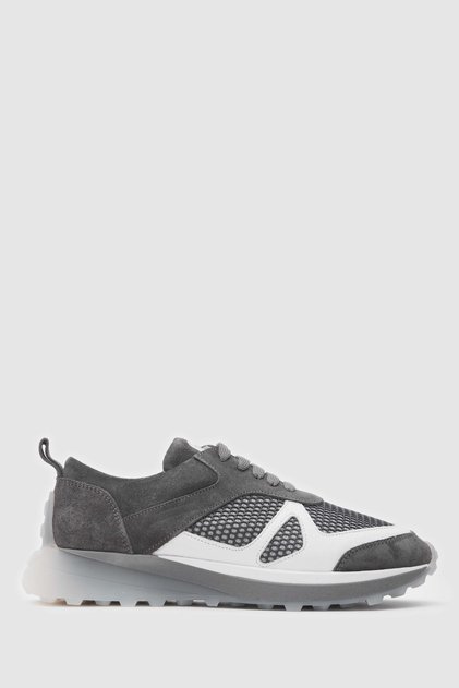 Kadın Gri Süet Hakiki Deri Spor Sneaker Ayakkabı [TG060070]