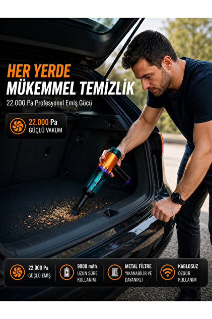 希少USA製HardWire Supenatural AmbientVerb DEANB 22000Pa 220W Ultra Güçlü 9000mAh Kablosuz Araç İçi Süpürge
