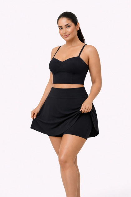 Battal Size Shorts Skirt Swimsuit Black, Swimsuit Bottom