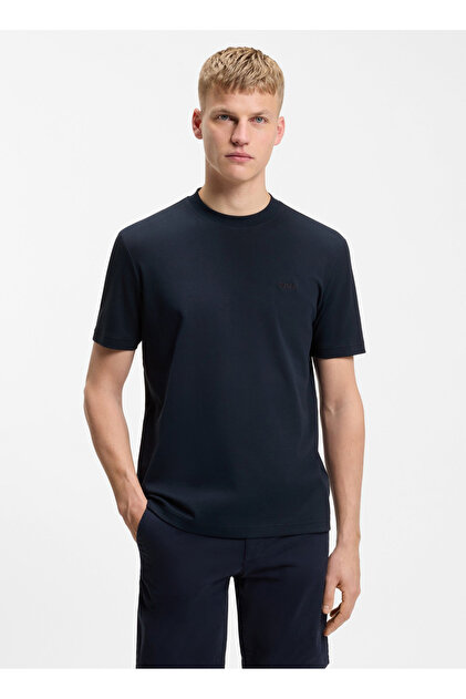 BOSS Lacivert Erkek Regular Fit T-Shirt Te_interlock_50554790