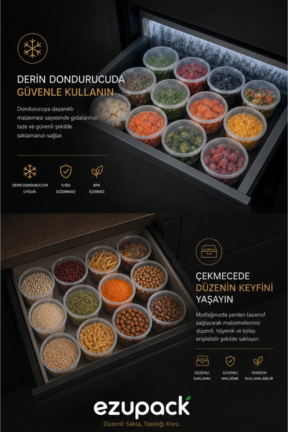 CD約375枚セット Ezupack 10'LU Yuvarlak Mikrodalga ve Difrize Uygun Saklama Kabı