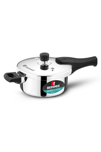 Argent Classic 3.5L Triply Stainless Steel Pressure Cooker Pan Outer Lid Induction Gas