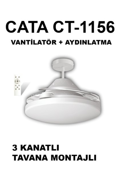 CT-1156 DOLUNAY FAN LED IŞIKLI HAYALET PERVANELİ TAVAN VANTİLATÖRÜ