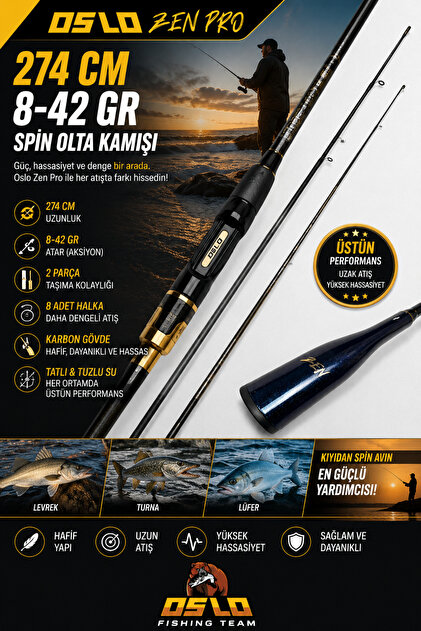 Oslo Zen Pro 274cm 8-42gr Karbon Spin Olta Kamışı - Fiyatı, Yorumları