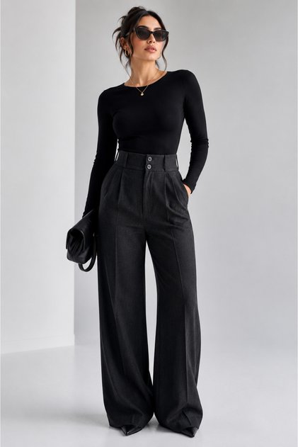 Cotton Linen Fabric Palazzo Pants - Belt Comfortable Cut with Elastic Pleated Detail
