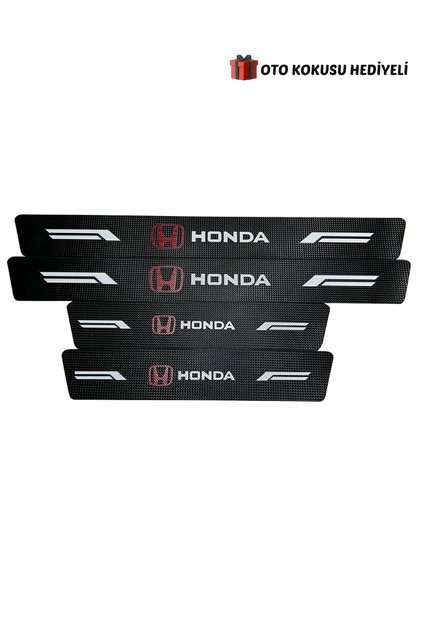 Honda Logolu Karbon Kapı Eşiği Koruyucu Bant Folyo 4'lü Set