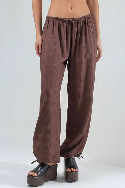 Busem Rubber Waist Detailed Lace-Up Trousers