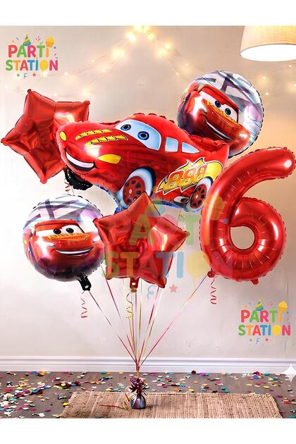 Cars Cars Lightning Mcqueen Race Car Concept 6 Year Old Balloon Set Cars Cars Birthday Set