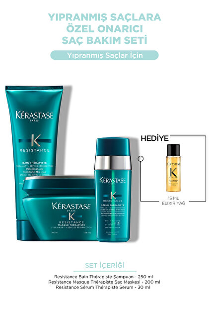Kérastase Resistance シャンプー＆マスク セット Kerastase Resistance Yıpranmış Saçlara Özel Onarıcı Saç Bakım Seti