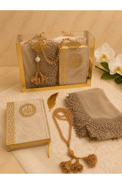 逐玉 公式 豪華 ギフト記念BOX フォトカード ブレスレット付き セット 余1 Uğurlu Hac çeyizlik set lüx pleksi çanta kuran seti - Fiyatı