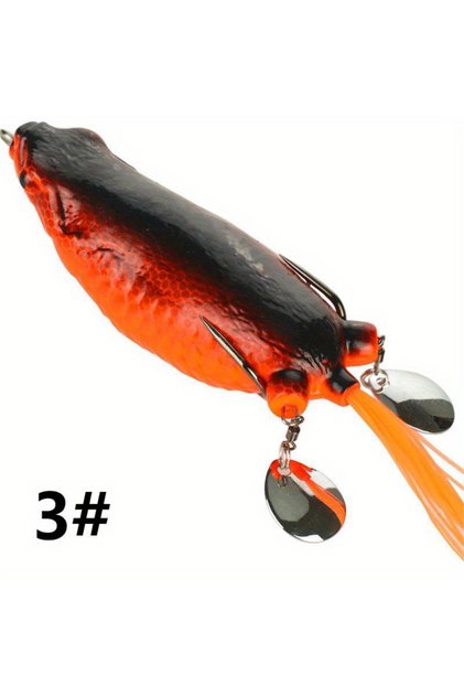 3 WEIHE 9cm25g Double-Piece Colored Silk Giant Frog Modified Thunder Frog