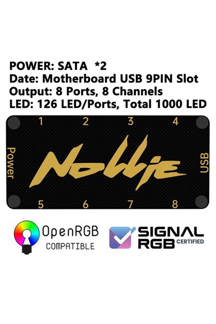 8 Channels Nollie SignalRGB OpenRGB Universal 5V 3PIN ARGB Asynchronous Controller HUB For Computer