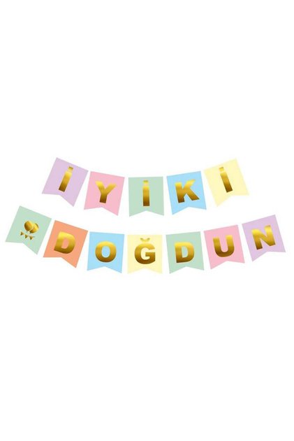 Multicolor Happy Birthday Pennant Banner