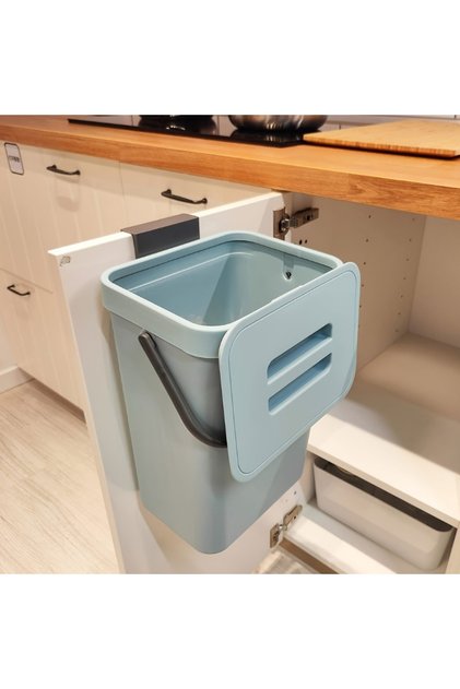 blue3L Space-Saving Quiet-Close Trash Can - 3/5L, Eco-Friendly Sealed Bin For Kitchen & Office, No E
