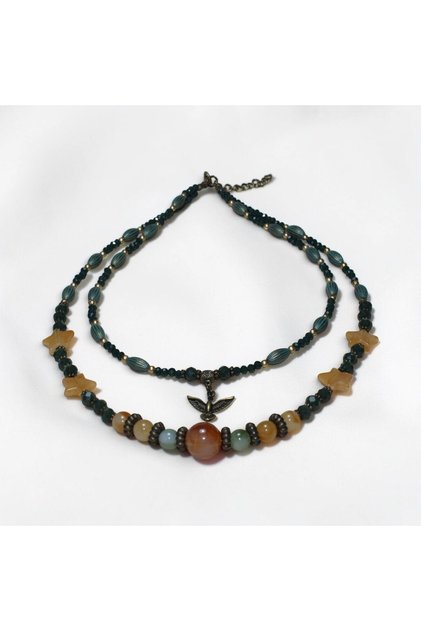 Multi Beaded Phoenix Women's Necklace – Symbol of Strength and Elegance