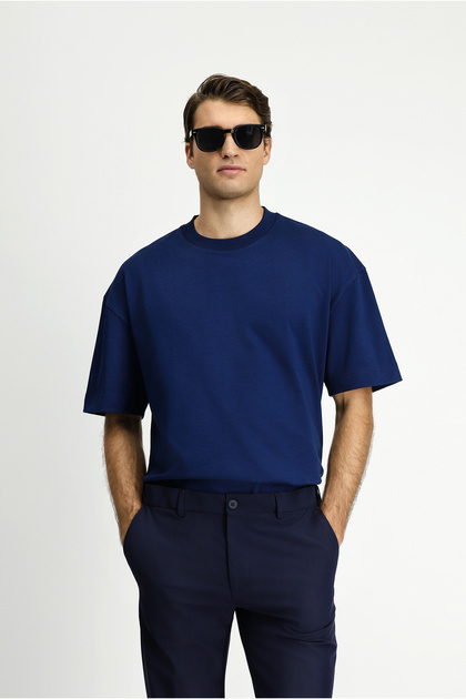 Crew Neck Oversized Extra Comfortable Cut Cotton T-Shirt