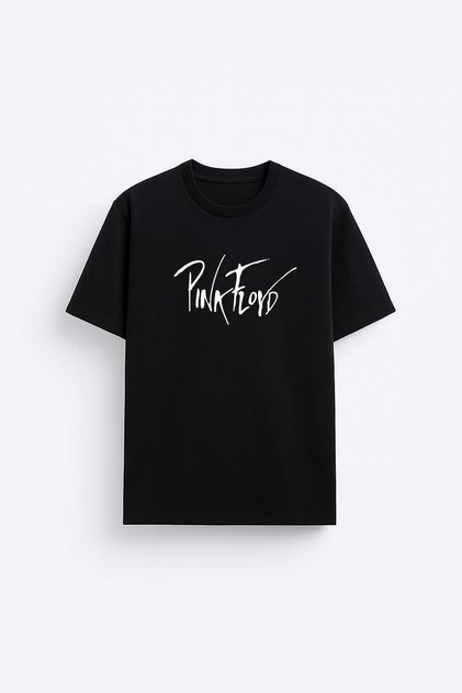 Pink Floyd Logo Music Band Printed Crew Neck Black Unisex T-Shirt T-Shirt