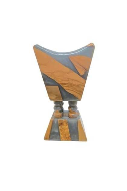 Large Luxury Wooden Incense Burner, Rizen, Gray Color, Length 18cm, Width 10cm.