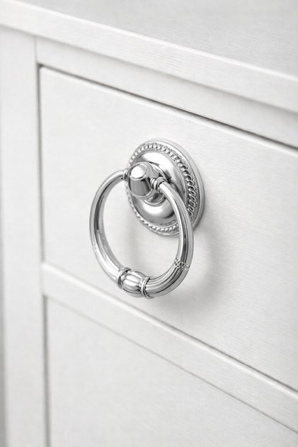 558 Chrome Ring Furniture Knob 5-Pack Shiny Silver Drawer Cabinet Door Handle