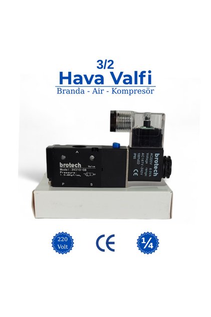 1/4 3/2 Hava Valfi | Air Valfi | Tır Branda Valfi 220 Volt