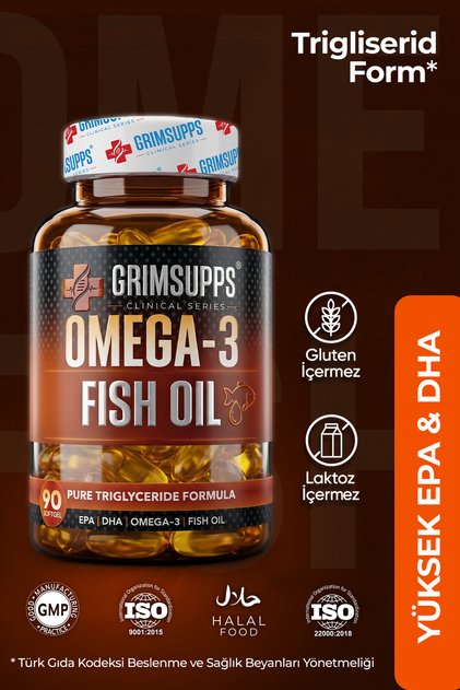 Omega-3 Fish Oil Trigliserid Form – Yüksek EPA & DHA İçeren Balık Yağı Takviyesi 90 Softgel