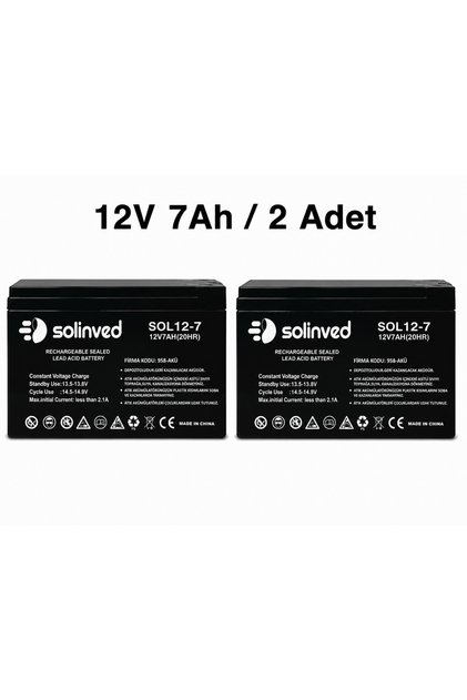 12V 7Ah Kuru Tip Akü (2 Adet)