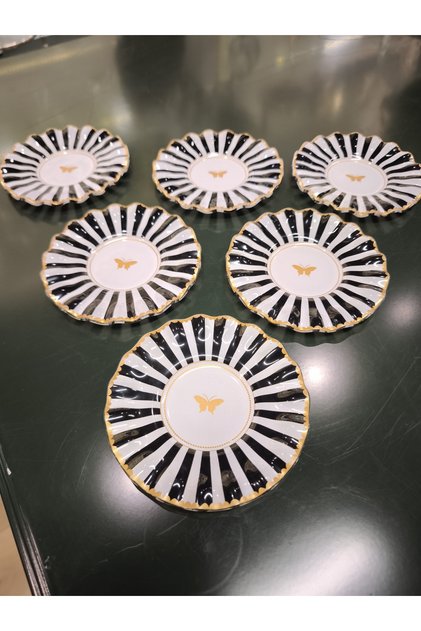 Piano Model Glass 6-Piece Tea Plate Set