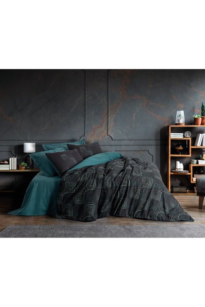 Set husă de pilotă dublă Ranforce Husă de pilotă: 200 X 220 Cm Cearșaf plat: 240 X 260 Cm Față de pernă: 50 X 70 Cm (2 bucăți) Petrol