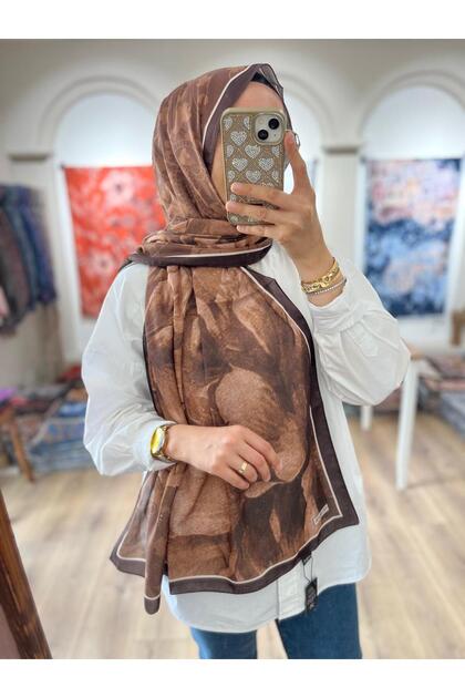 Serenza Pattern Soft Shawl - Brown