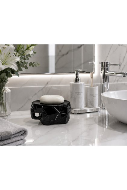 Decorative Solid Soap Dish with Ceramic Elephant Figure, Suitable for Use in Bathroom or Kitchen, Multi-Purpose Soap Holder